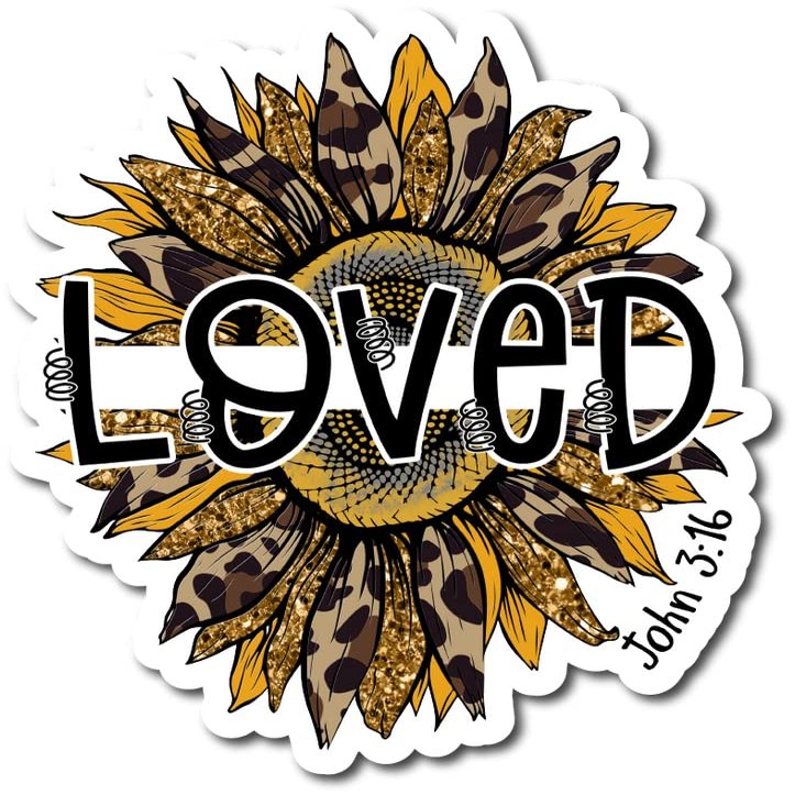 Loved | John 3:16 | Sunflower |Great Gift Idea|Single |5 Inch Magnet | Made in The USA | Car Auto Tool Box RefrigeratorMagnet | FBMMAG11591