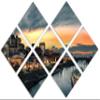 102 x 68 TOTAL - Nashville, TN Canvas Print Wall Art Skyline at dusk 7 Panel Butterfly Split Nashville Tennessee Art view 1