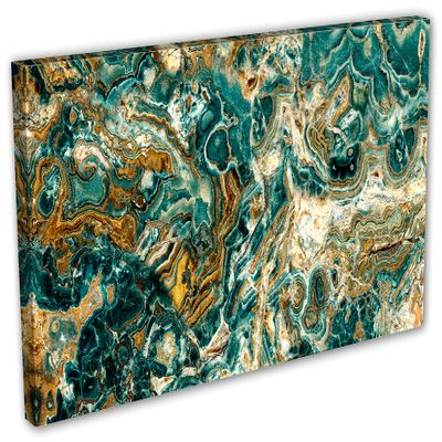 72 x 36 - Green Marble Stone Canvas Print Wall Art with Curly Vein Textures. Breccia, Granite wall art