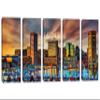 120 x 60 TOTAL - Baltimore MD Canvas Print Wall Art Inner Harbor at Sunset 5 Panel Split. Baltimore Maryland skyline view 1