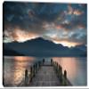 18 x 12 - Cloudy Lake docks during sunset Canvas Print Wall Art view 2