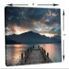 18 x 12 - Cloudy Lake docks during sunset Canvas Print Wall Art view 3