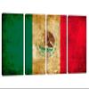 60 x 30 TOTAL - Mexico Flag Grunge Wall Art Canvas Print rustic 4 Panel Split. Country Flag art home decor view 1