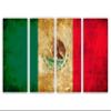 60 x 30 TOTAL - Mexico Flag Grunge Wall Art Canvas Print rustic 4 Panel Split. Country Flag art home decor view 2