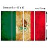 60 x 30 TOTAL - Mexico Flag Grunge Wall Art Canvas Print rustic 4 Panel Split. Country Flag art home decor view 3