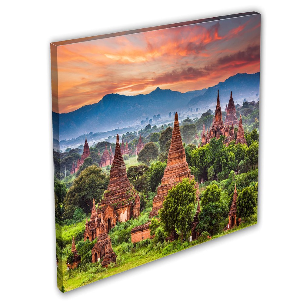 24 x 16 - Bagan Temples Canvas Print Wall Art epic landscape Bagan Myanmar Buddhist