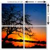 20 x 20 TOTAL - Tree Photo at Dawn Canvas Print 4 Panel Split (Quad) Wall Art view 3
