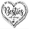 Besties |Side by Side Or Miles Apart Will Always Be Connected by Heart | Great Gift Idea|Single |5 Inch Magnet | Made in The USA | Auto Tool Box Refrigerator Magnet | FBMMAG11551 view 1