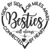 Besties |Side by Side Or Miles Apart Will Always Be Connected by Heart | Great Gift Idea|Single |5 Inch Magnet | Made in The USA | Auto Tool Box Refrigerator Magnet | FBMMAG11551 view 2
