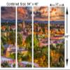 64 x 40 TOTAL - Santa Fe, NM Canvas print Wall Art with beautiful skies 4 Panel Split Santa Fe, New Mexico view 3