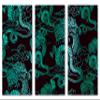 30 x 20 TOTAL - Chinese teal Dragons Canvas Print Wall Art 3 Panel Split Chinese Art, Asian wall decor view 2