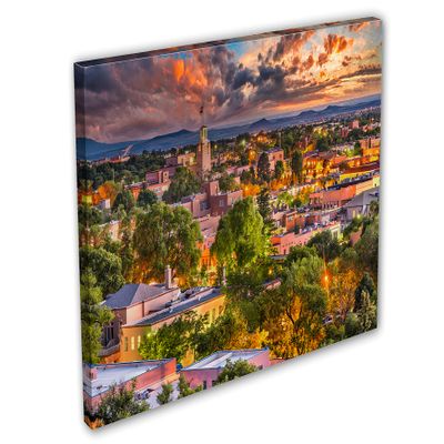 18 x 12 - Santa Fe, NM Canvas print Wall Art with beautiful skies Santa Fe, New Mexico