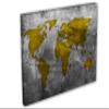 48 x 32 - Abstract Metallic Gold World Map Canvas Print Wall Art for wall decor view 1