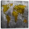 48 x 32 - Abstract Metallic Gold World Map Canvas Print Wall Art for wall decor view 2