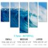 80 x 42 TOTAL - Blue Ocean Wave Canvas Print - 5 Panel Waterfall Split, Wall Art. Interior design, wall decor view 2