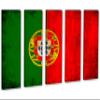 90 x 60 TOTAL - Portugal Flag Grunge Canvas Print Wall Art - 5 Panel Split. Country Flag Art home decor view 1