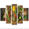 40 x 22 TOTAL - Spices canvas print Wall Art Herbs & spices 5 Panel Diamond Split Cooking gifts, Kitchen wall art view 1
