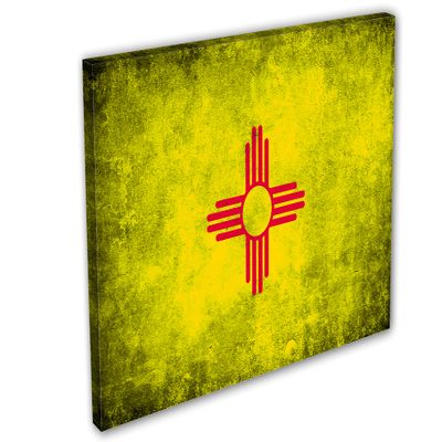 48 x 32 - New Mexico State Flag Grunge Canvas Print Wall Art. Home decor Flag Art