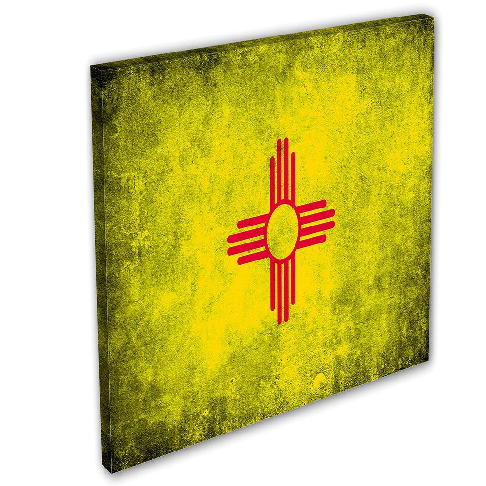 48 x 32 - New Mexico State Flag Grunge Canvas Print Wall Art. Home decor Flag Art
