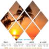 102 x 68 TOTAL - Sunset on a tropical Island - Canvas Print - 7 Panel Butterfly Split, Wall Art view 2