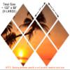 102 x 68 TOTAL - Sunset on a tropical Island - Canvas Print - 7 Panel Butterfly Split, Wall Art view 3