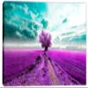 24 x 16 - Lone Tree in field Canvas Print Wall Art. Purple Tree Print Scenic art, scenery print view 2