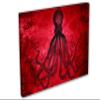 24 x 16 - Lord Bodner Octopus Canvas Print Wall Art, Red, Kraken Room wall decor view 1