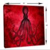 24 x 16 - Lord Bodner Octopus Canvas Print Wall Art, Red, Kraken Room wall decor view 3