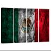 60 x 30 TOTAL - Mexico Flag Wall Art Canvas Print stone effect 4 Panel Split. Country Flag art home decor view 1