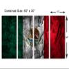 60 x 30 TOTAL - Mexico Flag Wall Art Canvas Print stone effect 4 Panel Split. Country Flag art home decor view 3