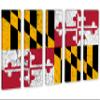 75 x 50 TOTAL - Maryland Flag Canvas Print Wall Art crack effect 5 Panel Split. State Flag Home decor view 1