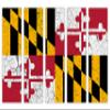 75 x 50 TOTAL - Maryland Flag Canvas Print Wall Art crack effect 5 Panel Split. State Flag Home decor view 2