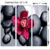 24 x 16 TOTAL - Orchid & therapy stones Wall Art Canvas Print 3 Panel Split, Triptych. Spa wall decor view 3