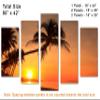 80 x 42 TOTAL - Sunset on a tropical Island - Canvas Print - 5 Panel Diamond Split, Wall Art view 3
