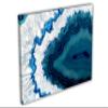 24 x 16 - Teal Blue Geode Canvas Print Wall Art Brazilian geode, agate stone slice view 1