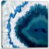 24 x 16 - Teal Blue Geode Canvas Print Wall Art Brazilian geode, agate stone slice view 2