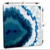 24 x 16 - Teal Blue Geode Canvas Print Wall Art Brazilian geode, agate stone slice view 3
