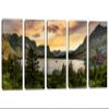 120 x 60 TOTAL - Montana Glacier National Park Canvas Print Wall Art beige skies 5 Panel Split Scenic Landscape Print view 1