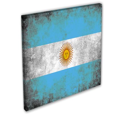 24 x 16 - Argentina Flag Grunge Canvas Print Wall Art. Country Flag Art home decor