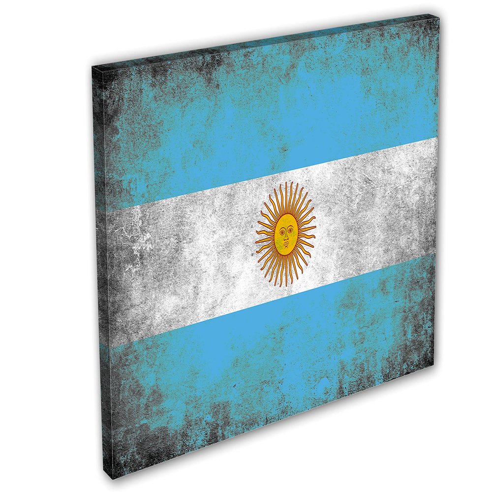 24 x 16 - Argentina Flag Grunge Canvas Print Wall Art. Country Flag Art home decor