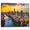 48 x 24 - Austin Texas skyline Canvas Print Wall Art yellow skies. Austin TX at sunset view 2