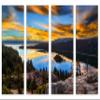 80 x 50 TOTAL - Lake Tahoe Emerald Bay Canvas Print wall art 4 Panel Split, home decor, interior design view 2