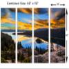 80 x 50 TOTAL - Lake Tahoe Emerald Bay Canvas Print wall art 4 Panel Split, home decor, interior design view 3