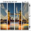 64 x 40 TOTAL - Tower Bridge London Canvas Print Wall Art dramatic 4 Panel Split London, Thames River Art view 3