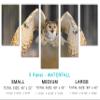 80 x 42 TOTAL - Siberian Eagle Owl Canvas Print Wall Art - 5 Panel Waterfall split. Home Wall Decor Bird Art view 2