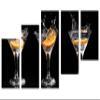 80 x 42 TOTAL - Martini Drinks & Orange Canvas Print Wall Art. 5 Panel Z Cut Split view 1