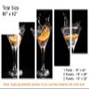 80 x 42 TOTAL - Martini Drinks & Orange Canvas Print Wall Art. 5 Panel Z Cut Split view 3
