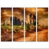 48 x 24 TOTAL - Monument Valley Sunset Canvas Print. 4 Panel Split Wall Art decoration for home or office view 2