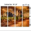 48 x 24 TOTAL - Monument Valley Sunset Canvas Print. 4 Panel Split Wall Art decoration for home or office view 3