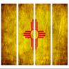64 x 40 TOTAL - New Mexico Flag Grunge Wall Art Canvas Print rustic 4 Panel Split. State Flag Home decor view 2